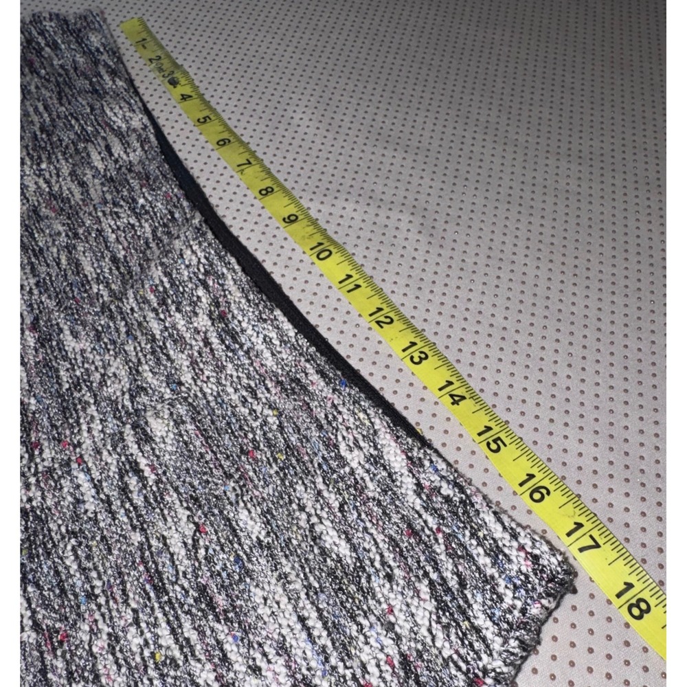 Loft Outlet Petite Large Black White Multicolored Space Dye Tweed A-Line Skirt - Picture 6 of 7